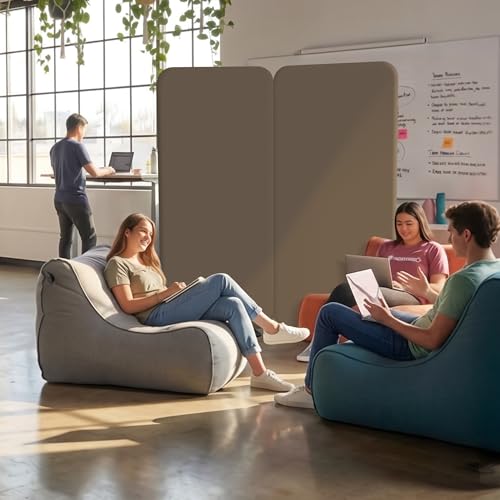 DECOLAB Standing Room Partition, Portable Wall Panel, 29"x65", Taupe | Space Privacy Divider. For Studio Apartment, Office, Home, Classroom. Scratch Resistance. - color: Taupe