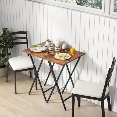 Acovy TV Tray Table Set of 2, TV Dinner Tray, Folding Table, Foldable TV-Trays, Side Table for Bed, Couch, Portable and Small Easy to Move - color: Brown