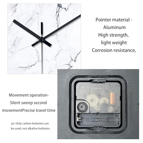 Marble Glass Wall Clocks Battery Operated 16 Inch | Big White Abstract Modern Analog Wall Clocks for Living Room Office Dining Room Silent Non Ticking Wall Clock - color: White1, size: 16 Inch