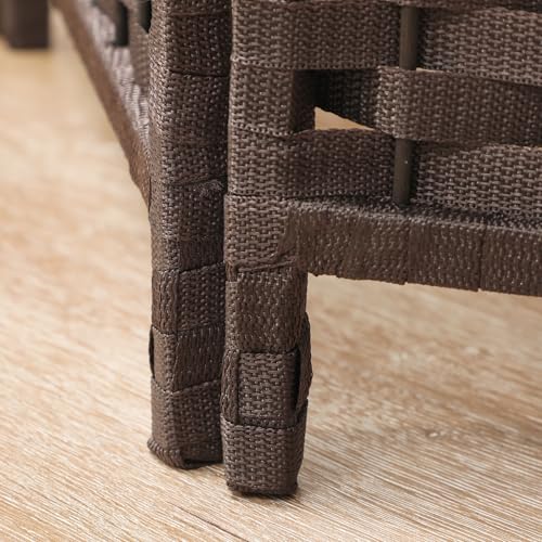HOMCOM Room Divider 8 Panel Folding Screen Freestanding 5.6' Tall Brown | Freestanding Partition, Home Office, Bedroom - color: Brown, size: 8 Panel