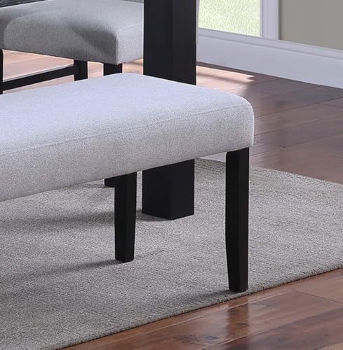 Modern Upholstered Dining Bench: Compact Soft Fabric Seating for Small Apartments - Space Saving Rectangular Bench with Wood Legs for Urban Dining Areas