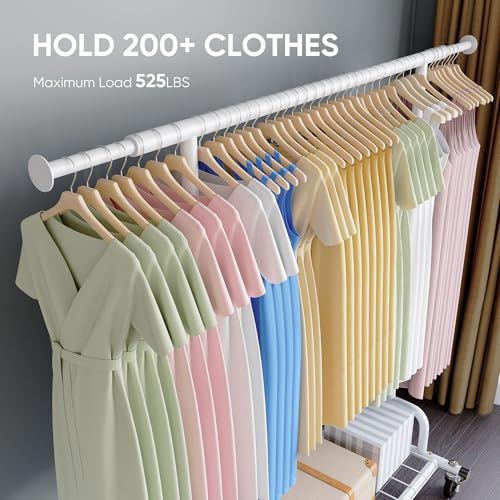HOKEEPER Clothing Garment Rack Capacity 525LBS Clothing Racks on Wheels Rolling Clothes Rack for Hanging Clothes Heavy Duty Collapsible Commercial | Adjustable Clothing Racks on Wheels Rolling Clothes Rack for Hanging Clothes Heavy Duty Commercial Easy As
