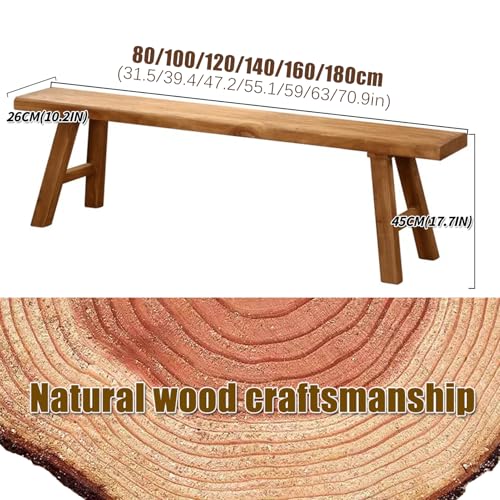 Farmhouse Indoor Solid Wooden Noodle Bench - Rustic Entry Way Benches Seat,Maximum Load 880IB,Handcraft Finshed for Entryway Bedroom/Living Room/Dining Room - size: 71*10.2*17.7in