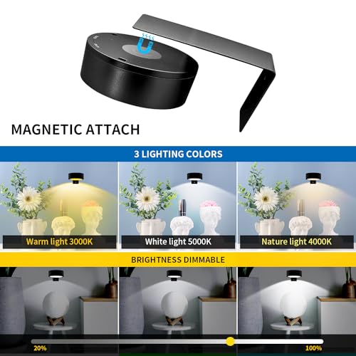 Arixinks 3PACK Picture Light Battery Operated with Remote, Painting Light for Wall Art with 3 Lighting Colors Dimmable, LED Art Display Accent Light on Wall for Poster Dartboard Frame Portrait Black - color: Black, size: 3PACK