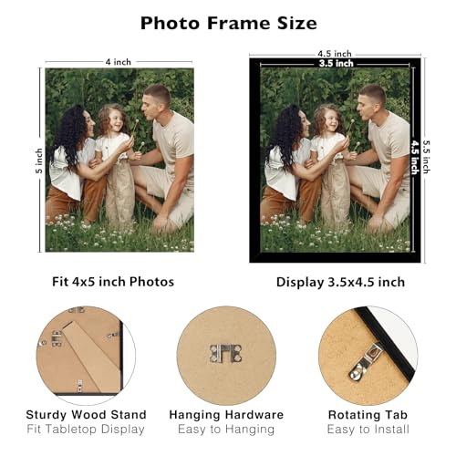 JCJMY 12 Packs 4x5 Picture Frames, Lightweight 4 by 5 Frames Bulk Set of 12 Collage Wall Decor Photo Frames Set for Wall and Tabletop, Black - color: Black, size: 4x5 inch