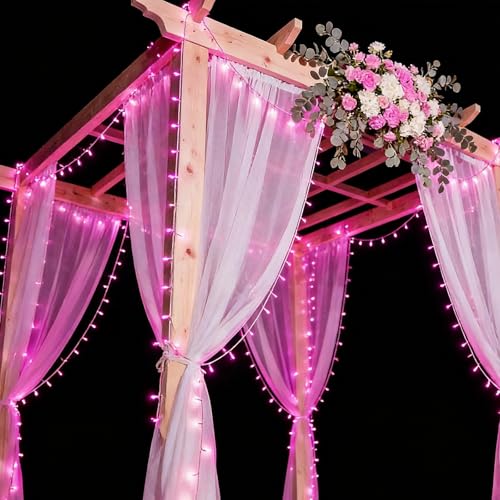 34.1ft 100 LED Pink Valentine Lights Indoor Outdoor, Pink Battery Operated Lights with 8 Modes, Christmas String Light for Valentine's Day Bedroom Party Tree Decor - color: Pink, size: 100 LED