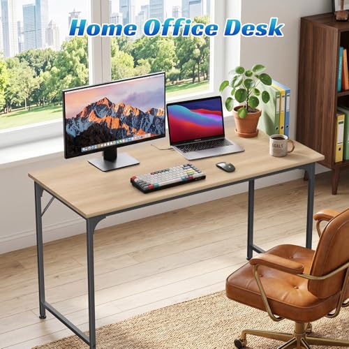 47 inch Computer Desk Modern Writing Desk, Simple Study Table, Industrial Office Desk, Sturdy Laptop Table for Home Office, Nature - color: Nature, size: 47 inch