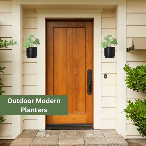 Self-Watering Wall Planters for Indoor Outdoor Plants (5.9 inch) | Metal Wall Vase, Wall Hanging Planter, Wall Plant Holder, Plant Hanger, Hanging Planter, Wall Plant - color: Black