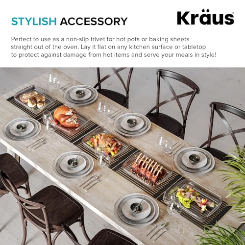 Kraus Multipurpose Workstation Sink Roll-Up Dish Drying Rack, Colander and Trivet in Black, KRM-11BL - color: Black, size: 16.88" x 12" x .38" (Pack of 1)