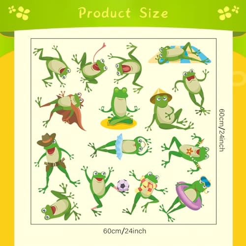 Cute Frog Wall Decals Frog Wall Stickers Peel and Stick Removable DIY Decoration for Kids Bedroom Playroom Classroom Nursery Decor - style: Frog