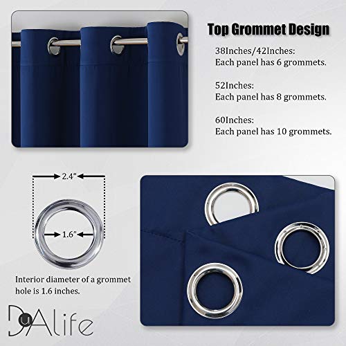 Navy Blue Blackout Curtains Thermal Insulated Window Drapes with Grommet Curtains Panels for Living Room Boys Kids Room 60 x 108 Inches Long 2 Panels Set - color: Navy Blue, size: 60"W x 108"L (Pack of 2)