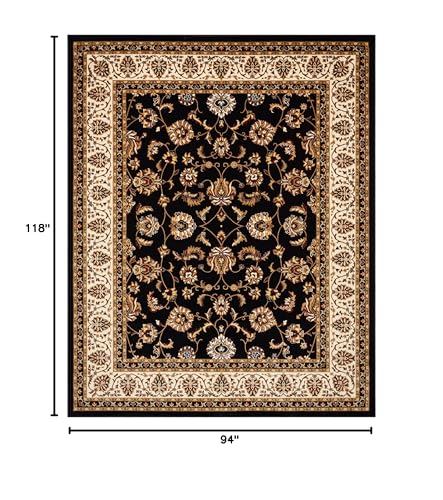 Well Woven Barclay Collection Sarouk Black 8x10 Area Rug - for Living Room, Bedroom, and Dining Room - color: Black, size: 7'10" x 9'10" (Rectangular)