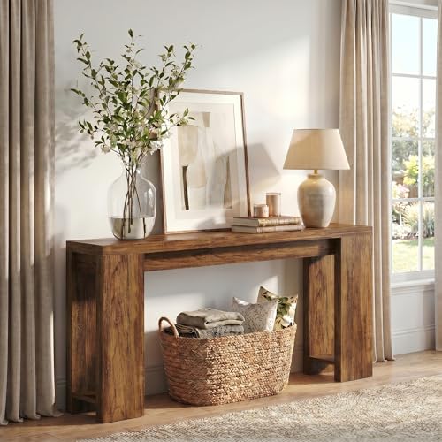 1Easylife 70.9-Inch Farmhouse Console Table, Narrow Wooden Sofa Table | Extra Long Entryway Accent Table for Living Room, Hallway, Entrance, Foyer, Dark Brown - color: Dark Brown