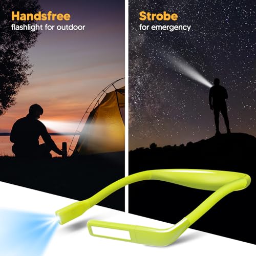 Neck Book Light, Rechargeable Reading Light, 3 Colors Dimmable | Back to School Supplies College Dorm Essentials Bed Lamp, Hands-Free, Dual Lamps, 80H Lasting Neck Light, Gifts for Gilrs - color: Lime
