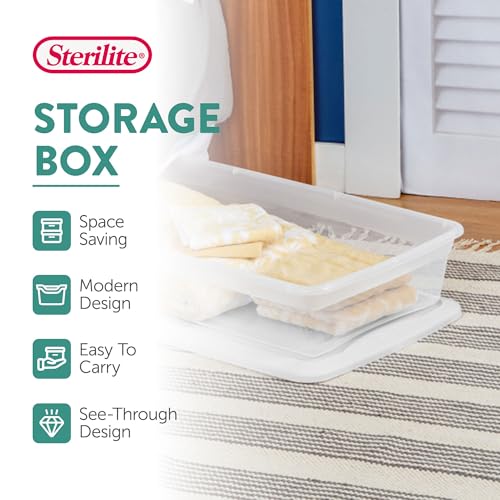 Sterilite 12-Pack 41 Quart Storage Box, Stackable Clear Plastic Bins with Snap-On Lids - Heavy-Duty Organizing Containers for Closet, Bathroom, and Office - size: 41 Quart, style: 12 Pack