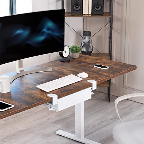 VIVO 16 inch Clamp-On Sliding Pull-out Drawer without Shell for Office Desk, Storage Organizer for Sit Stand Workstation, White, DESK-AC03C-W