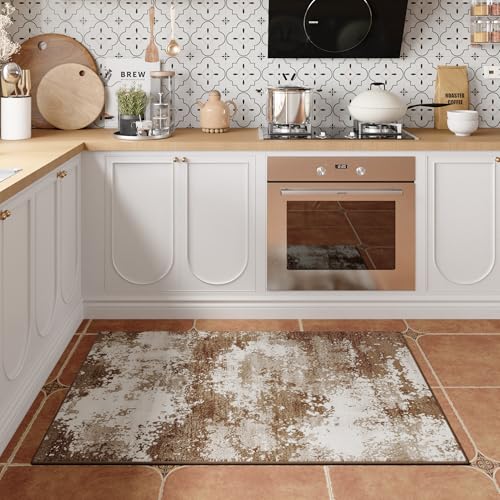 Entryway Rug 2x3 Brown Welcome Door Mat Indoor Entrance 24x36, Washable Small Throw Rugs for Kitchen Floor, Entry, Front Door, Bedroom Bedside, Non-Slip Low Pile Stain & Fade Resistant, Coffee - color: Brown, size: 2' X 3' (Rectangular)