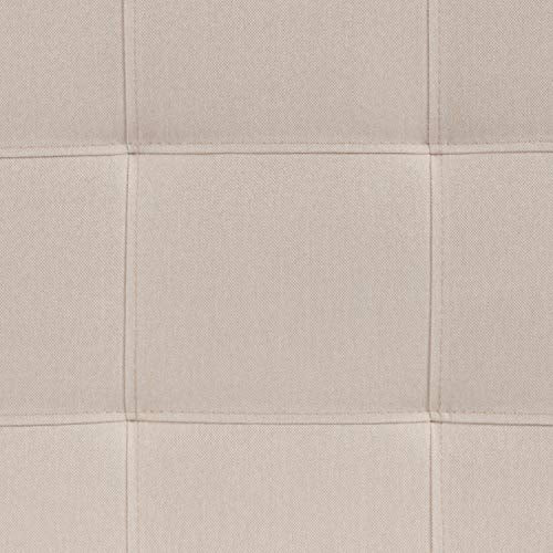 EMMA + OLIVER Beige Full Quilted Tufted Headboard | Adjustable Bed Rail Slots, Fabric Upholstered - color: Beige, size: Full
