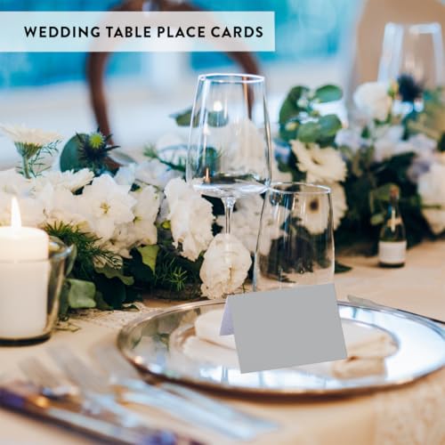 Andaz Press Table Tent Printable Place Cards, Gray 20-Pack, Seat Placement Card Blank Place Cards Table Settings Name Cards for Baby Bridal Wedding, School Graduation Food - color: Gray