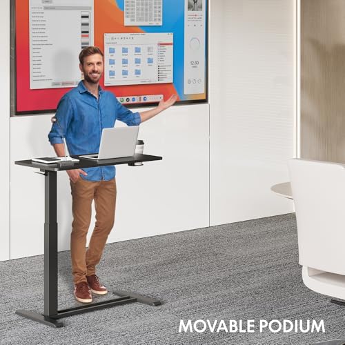 FLEXISPOT 28''Adjustable C Table Gas Spring Mobile Side End Table | Adjustable C table with Wheels, Bedside table for sofa and couch. Laptop Rolling Cart TV Tray, 27.6" W x 15.7" D,Black - color: Black, size: 28x16