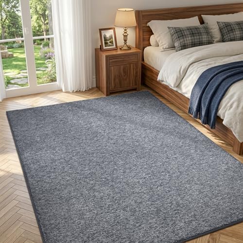 4x6 Grey Blue/White Area Rug Non-Slip Washable Soft for Bedroom Living Room | Soft丨Stays Put丨Low Pile Thin丨Lays Flat丨Kid & Pet Friendly丨Dorm丨Dining Room丨Nursery丨Indoor丨Laundry丨Kids Room丨Carpet丨Home Decor - color: 09 Grey Blue/White, size: 4' x 6' (Rectang
