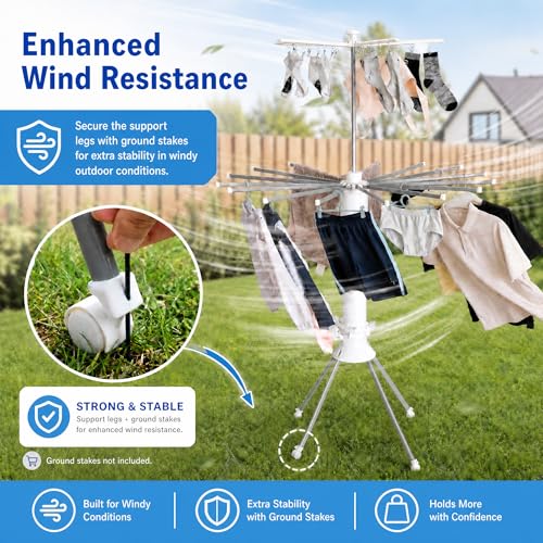 Clothes Drying Rack Foldable with Rolling Wheels, 4-Legged Portable Laundry Drying Rack with 360° Aluminum Arms, Freestanding Garment Drying Stand for Indoor Outdoor (Single-tier with shoe rack) - size: 1-Tier