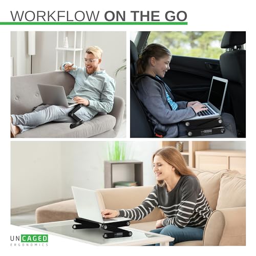 WorkEZ Adjustable Laptop Stand for Desk, Adjustable Height Laptop Stand, Ergonomic Foldable Portable PC Holder, Computer Riser, Home Office Supplies