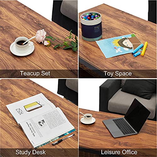 DIMAR GARDEN 2 Set Wood Nesting Coffee Tables,Side Table for Living Room,Steel Frame