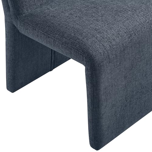 Modway Emory Fabric Slipper Dining Chair in Slate Blue – Upholstered Armless Dining Side Chair – Versatile Modern Accent Chair or Vanity Chair - color: Slate Blue