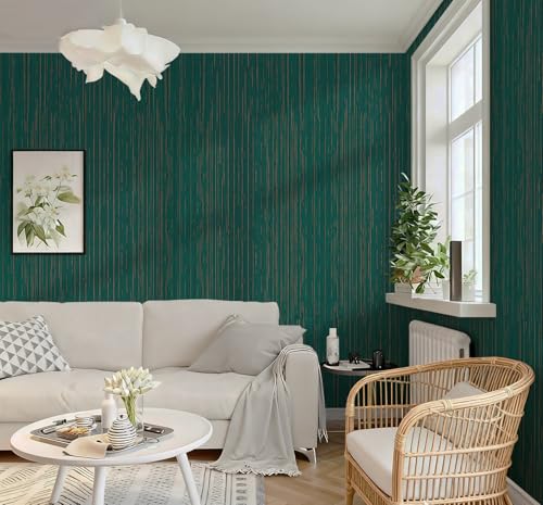 Toduso Dark Green Grasscloth Peel and Stick Wallpaper Modern Texture Contact Paper Bathroom Self Adhesive Wallpaper Removable Waterproof Wall Paper for Bedroom Cabinets Drawers Desk 17.3"x196.8" - color: Green, size: 17.3" x 196.8"