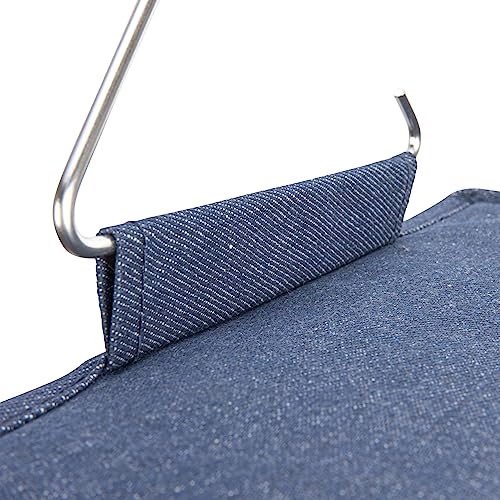 Household Essentials Hanging Narrow Cotton Blend and Plastic Closet Organizer with 10 Storage Shelves, Denim - color: Denim
