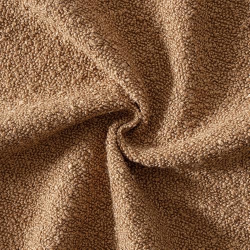 MIULEE 18x18 Decorative Lumbar Boucle Couch Pillow Covers Tobacco | Set of 2 Textured Neutral Fall Autumn Throw Pillow Covers, Accent Solid Pillowcases, Sofa Living Room Home Decor - color: Tobacco, size: 18" x 18" (Pack of 2)