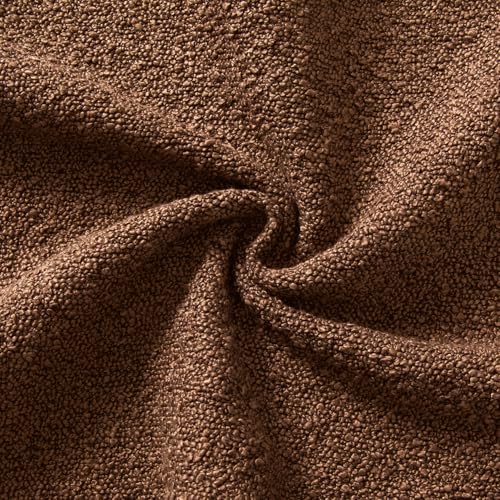MIULEE 18x18 Decorative Lumbar Boucle Couch Pillow Covers Chestnut Brown | Set of 2 Textured Neutral Fall Autumn Throw Pillow Covers, Accent Solid Pillowcases, Sofa Living Room Home Decor - color: Chestnut Brown, size: 18" x 18" (Pack of 2)
