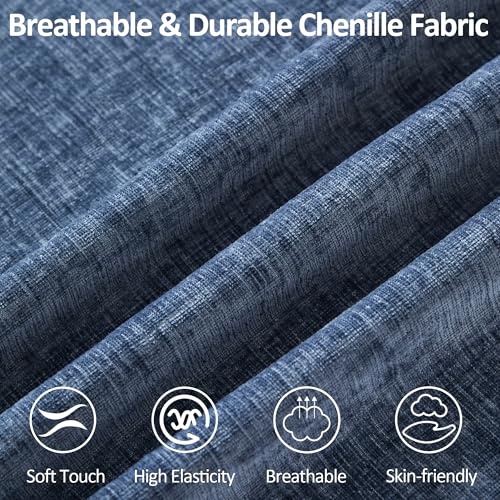 WUTUTUEE 33.5'' Cloud Ottoman for Modular Sofa, Comfy Chenille Upholstered Footrest with Memory Foam, Fully Compressed Packaging, Oversized Ottoman Bench for Living Room or Small Space, Blue - color: Blue, size: 33.5"/Ottoman