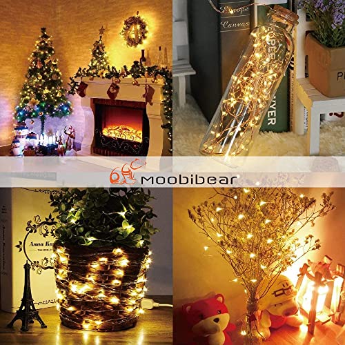 Waterproof Fairy String Lights Plug in with 24 Keys Remote, 33ft 100LEDs Warm White Dimmable Starry Copper Wire Light for Indoor & Outdoor Wedding Birthday Valentines Day Decor - color: 33FT Warm White with Remote