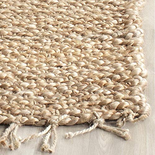 SAFAVIEH Area Rug 8x10 - Natural Fiber Collection - Large - Natural, Handmade Jute, Farmhouse Style, Ideal for Living Room, Bedroom, Dining Space (NF733A) - size: 8' x 10' (Rectangular)