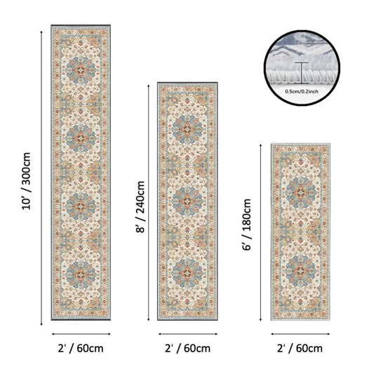 2x6 Non-Slip Washable Boho Kitchen Runner Rug | Faux cashmere, barefoot comfort, slip-resistant on tile/wood, machine washable, versatile use for kitchen, hallway, entryway - color: Brown, size: 2'x6' Medium