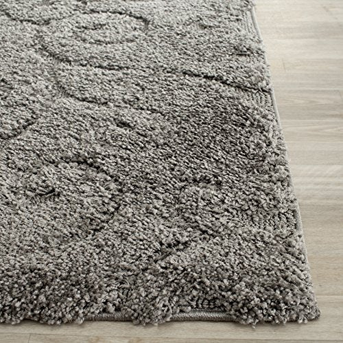 SAFAVIEH Florida Shag Collection Accent Rug - 2'3" x 5', Grey, Scroll Design, Non-Shedding & Easy Care, High-Low Plush Pile, Ideal for Bedroom, Foyer, Hallway (SG455-8013) - color: Grey, size: 2'3" x 5' (Rectangular)