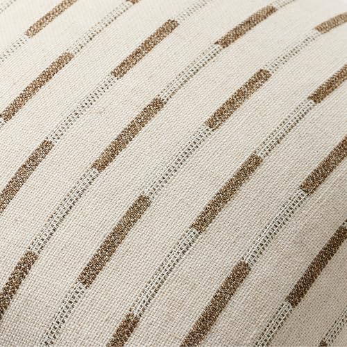 Set of 2 Throw Pillow Covers 18x18 Linen Decorative Couch Pillow Cases Neutral Beige Farmhouse Textured Square Accent Pillow Covers for Living Room Sofa Bedroom, Brown - color: Brown, size: 18" x 18" (Pack of 2)