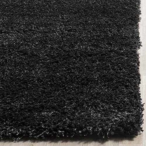 SAFAVIEH California Shag Collection Accent Rug - 2'3" x 5', Black, Non-Shedding & Easy to Clean, Ultra Plush Thick Pile, Ideal for Foyer, Entryway, Accent Space (SG151-9090) - color: Black/Ivory, size: 2'3" x 5' (Rectangular)