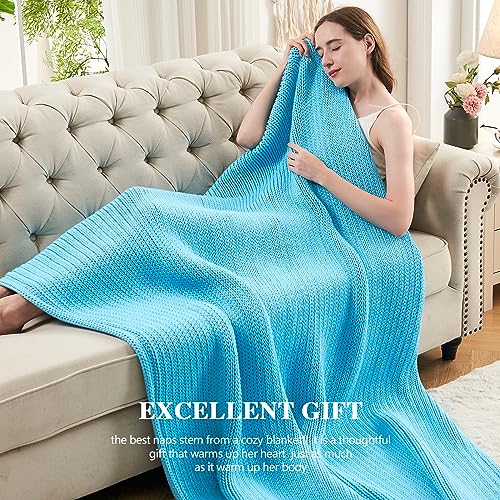 L'AGRATY Knitted Weighted Blanket - 48"x72" 20lbs Cooling Chunky Knit Heavy Blanket for Adults Braided Crochet Throw Thick Cable Yarn Knit Decorative No Beads Evenly Weighted Machine Washable | No Beads Evenly Weighted Machine Washable Chunky Braided Croc