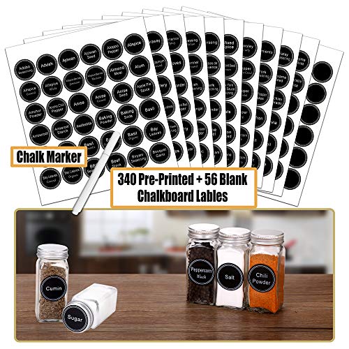 SWOMMOLY Spice Rack Organizer with 72 Spice Jars 4 oz, 396 Spice Labels | Chalk Marker, Funnel Set, Spice Organizer for Countertop, Pantry, Cabinet, Cupboard & Wall Mount, 22.2" W × 16.5" H, Black