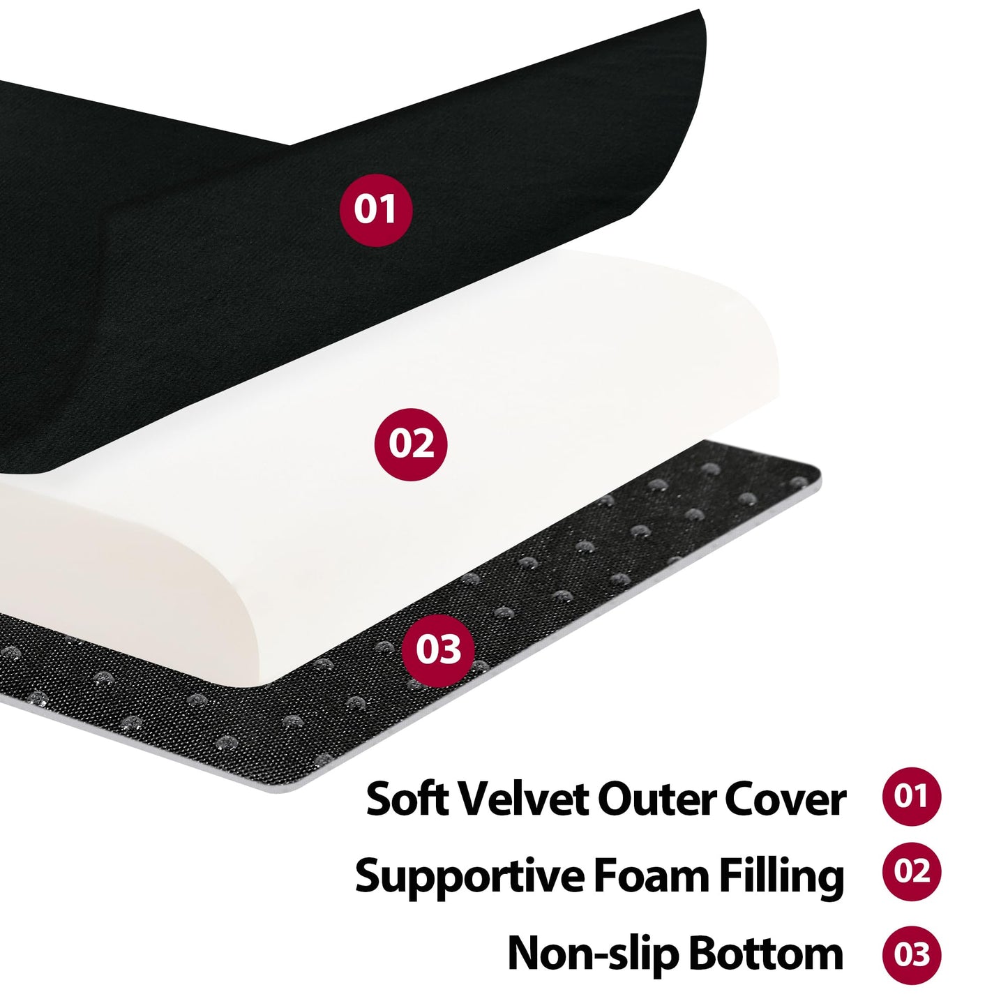 HOMBYS Recliner Seat Cushion with Lumbar Supportive Pillow Extra Large Non-Slip Seat Cushion with Back Support Cushions,Cruve Edge Design for Relief Thighs Pressure, Black - color: Black