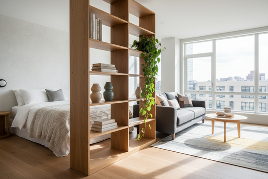 The Half-Wall Illusion: How to Use Open Shelving as a Breathable Room Divider
