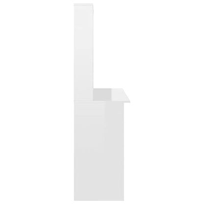 Armoire Desk, High Gloss White, Compact, Diamond, Acrylic, Brushed - color: High Gloss White, size: Compact