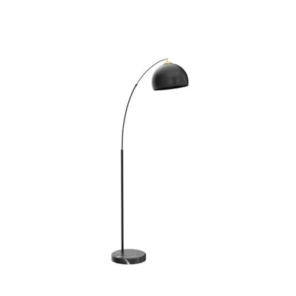 GETINLIGHT Inlight 66" Modern Black Metal Arc Floor Lamp with Inner Gold Metal Shade and Black Marble Base, Bulb Not Included, IN-0806-1-BK