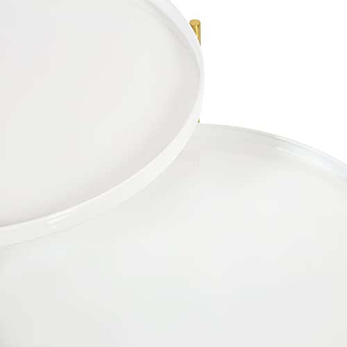 Kate and Laurel Ulani Modern Nesting Coffee Table, Set of 2, White and Gold, Glam Coffee Table Set for Storage and Display - color: White/Gold