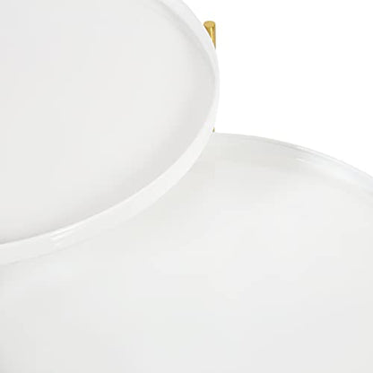 Kate and Laurel Ulani Modern Nesting Coffee Table, Set of 2, White and Gold, Glam Coffee Table Set for Storage and Display - color: White/Gold