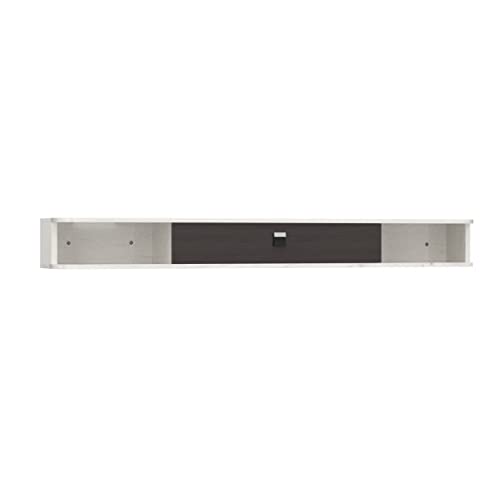 Pmnianhua Floating TV Console,55'' Wall-Mounted Media Console,Floating TV Cabinet,Modern Floating TV Stand,Under TV Entertainment Shelf with Door and Storage for Bedroom Living Room (Grey-White)