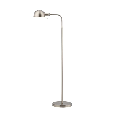 O'Bright Adjustable Floor Lamp with Flexible Gooseneck and Rotatable Shade, E26 Socket, 10-Inch Base - Ideal for Reading, Bedside, Living Room, Brushed Nickel - color: Brushed Nickel